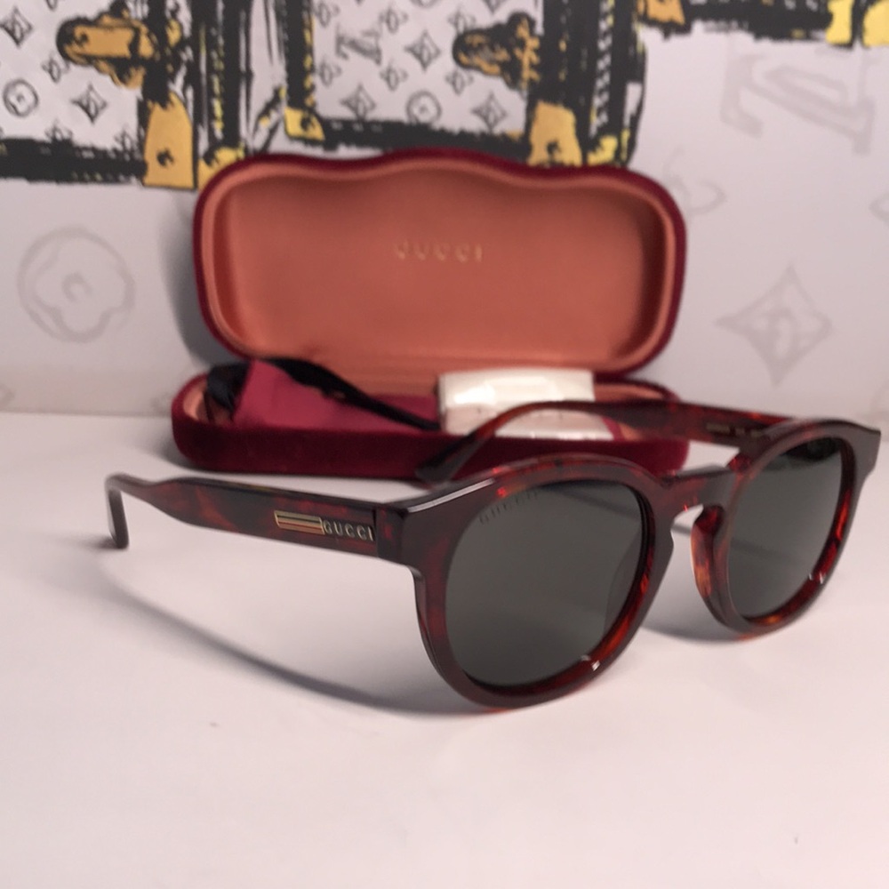 New Authentic Gucci Brown Sunglasses GG0825S 005